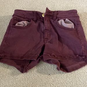 Dark red cute jean shorts! Size 2!